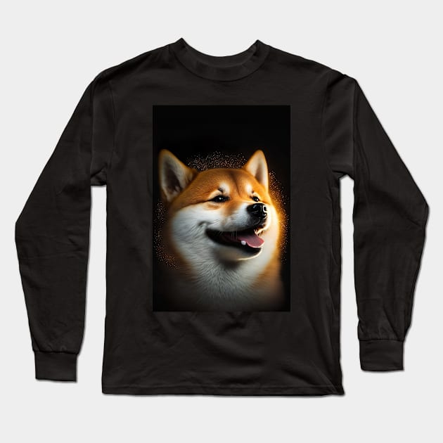 Happy Shiba Inu Dog Long Sleeve T-Shirt by KoolArtDistrict